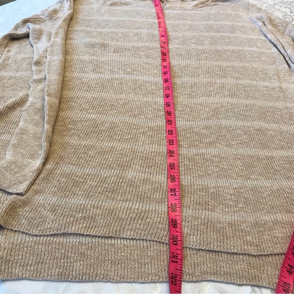 FREE PEOPLE, size L, striped tan & cream knit oversized tunic - Picture 7 of 9